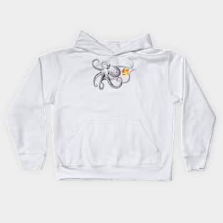 octopus with Lollipop Kids Hoodie